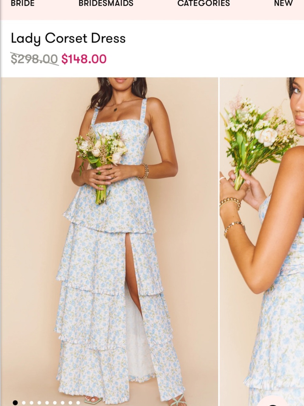 Show Me Your MuMu Lady Corset Dress in Light Blue Floral